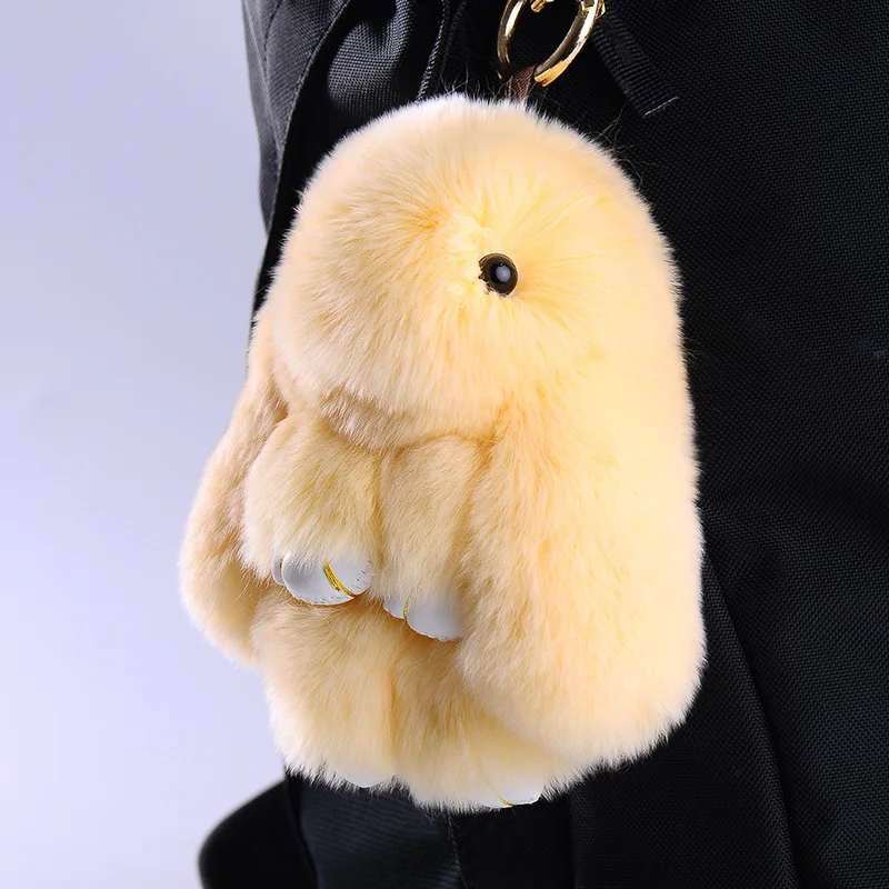 Kawaii Rabbit Fur Plush Toy Keychain