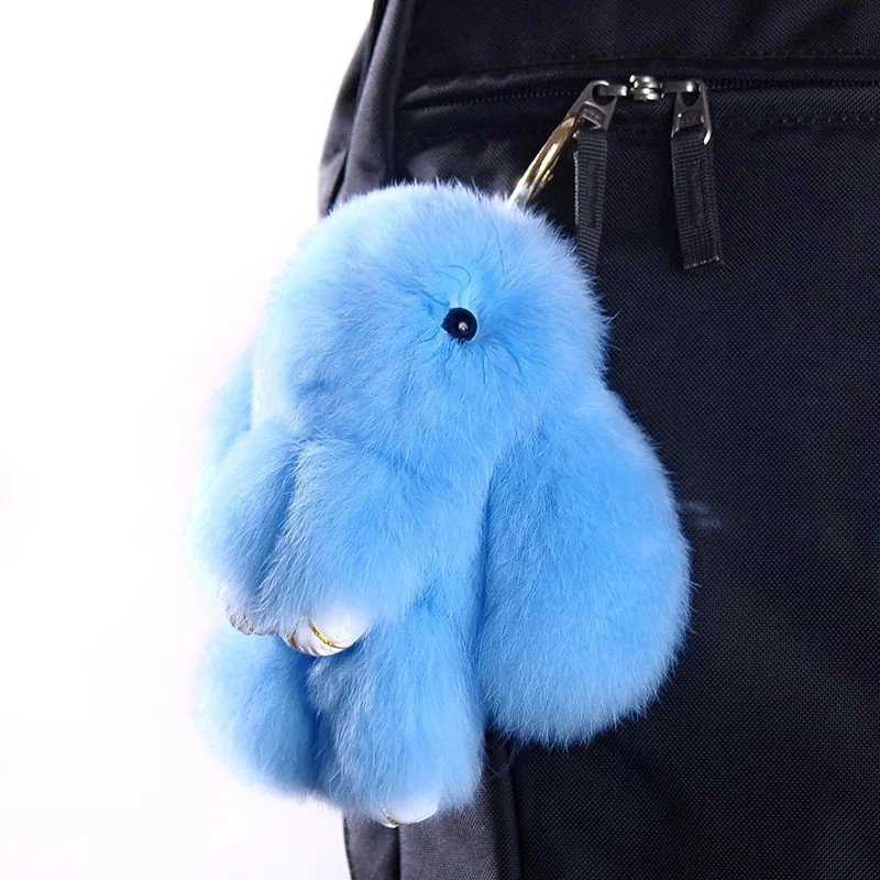 Kawaii Rabbit Fur Plush Toy Keychain