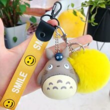 Kawaii Cartoon Rabbit Fur Pom Pom Totoro Plush Toy Keychain Kawaii Cartoon Rabbit Fur Pom Pom Totoro Plush Toy Keychain