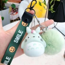 Kawaii Cartoon Rabbit Fur Pom Pom Totoro Plush Toy Keychain Kawaii Cartoon Rabbit Fur Pom Pom Totoro Plush Toy Keychain