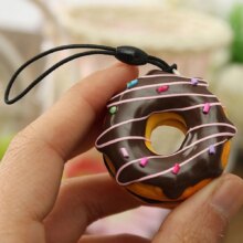 Colorful Donuts Charms Keychain With PU Cell Phone Straps Colorful Donuts Charms Keychain With PU Cell Phone Straps