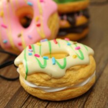 Colorful Donuts Charms Keychain With PU Cell Phone Straps Colorful Donuts Charms Keychain With PU Cell Phone Straps