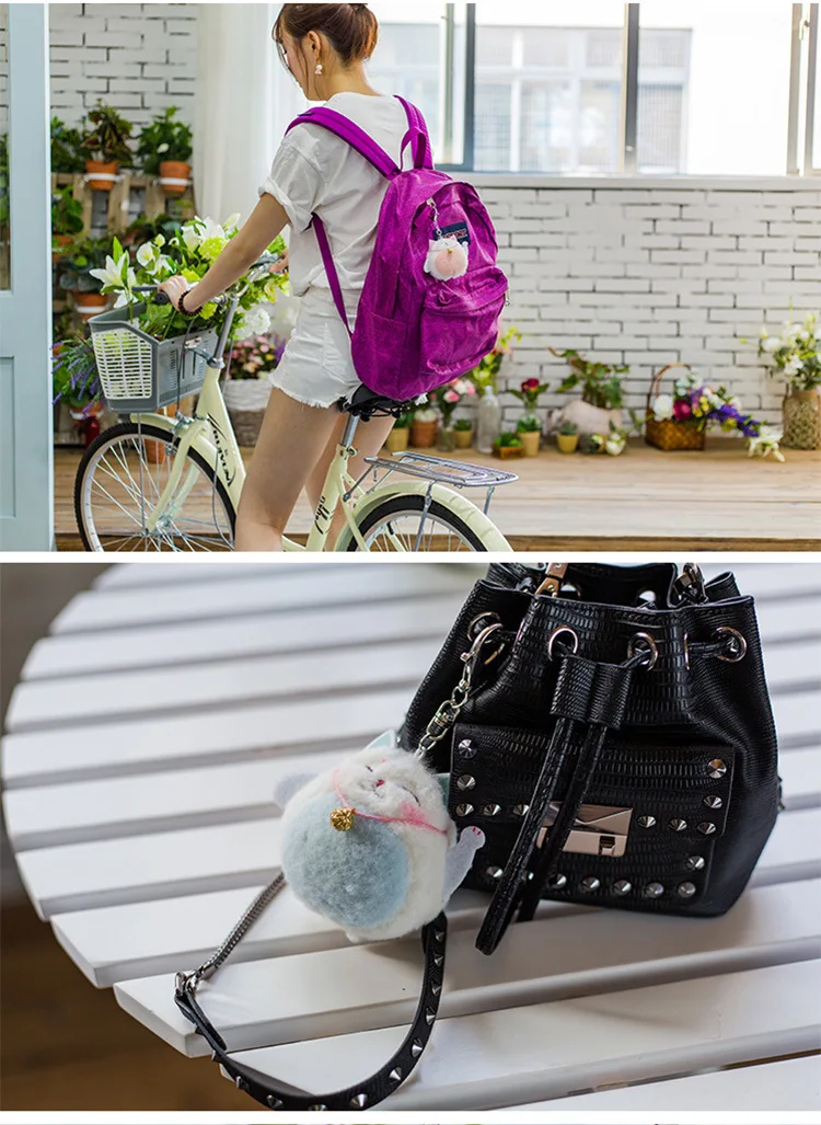 Cat Cartoon Plush Toys Keychain Bag Pendant