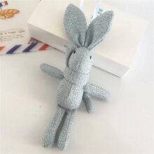 Rabbit Linen Cotton Stuffed Toys Keychain With Small Pendant Rabbit Linen Cotton Stuffed Toys Keychain With Small Pendant