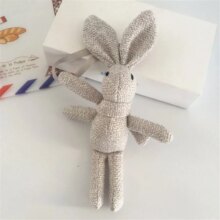 Rabbit Linen Cotton Stuffed Toys Keychain With Small Pendant Rabbit Linen Cotton Stuffed Toys Keychain With Small Pendant
