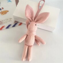 Rabbit Linen Cotton Stuffed Toys Keychain With Small Pendant Rabbit Linen Cotton Stuffed Toys Keychain With Small Pendant