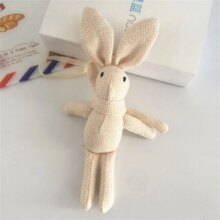 Rabbit Linen Cotton Stuffed Toys Keychain With Small Pendant Rabbit Linen Cotton Stuffed Toys Keychain With Small Pendant