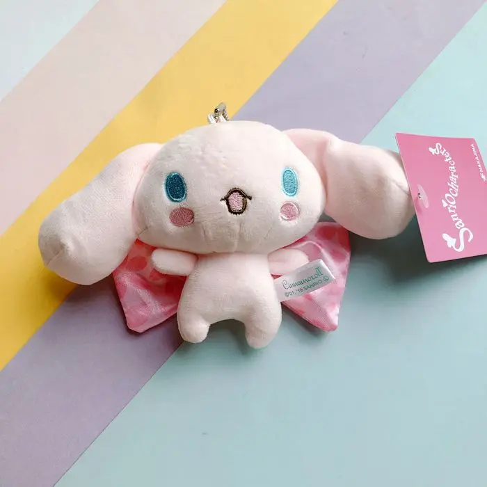 Sakura Pink Dog Plush Cinnamoroll Doll Soft Stuffed Keychain