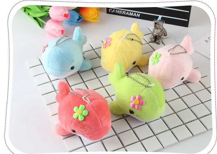 Dolphin Plush Soft PP Cotton Stuffed Animal Plush Pendant Keychains