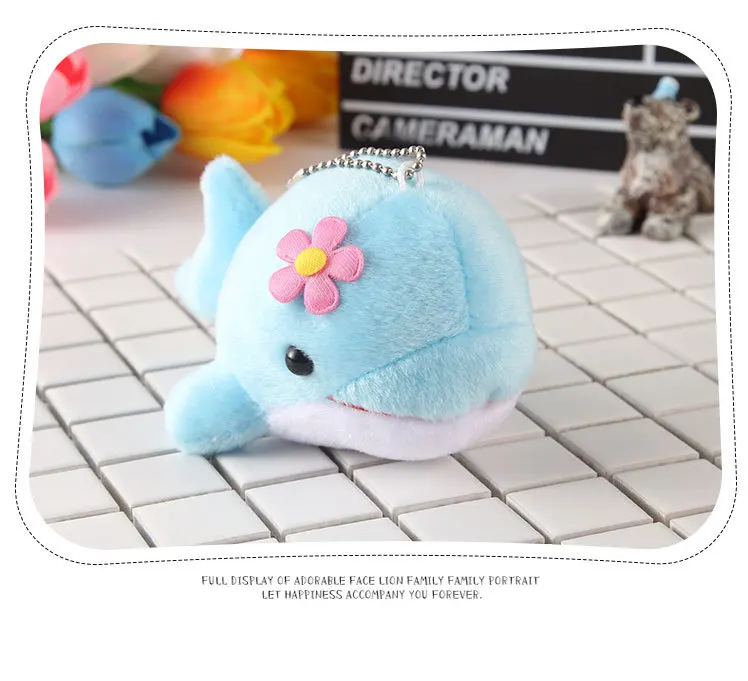 Dolphin Plush Soft PP Cotton Stuffed Animal Plush Pendant Keychains