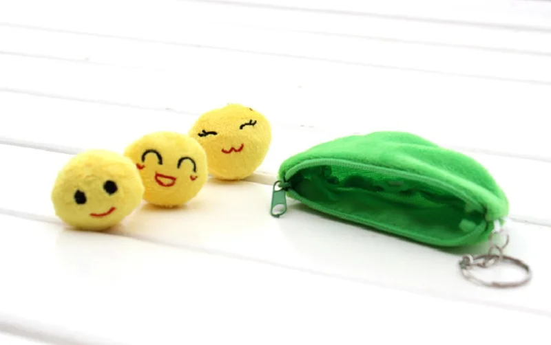 Kawaii Pea Pod Soft Stuffed Keychain Toys For Children