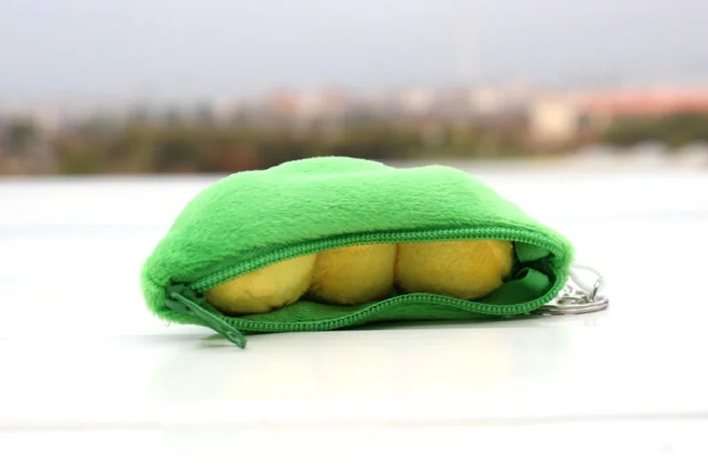 Kawaii Pea Pod Soft Stuffed Keychain Toys For Children