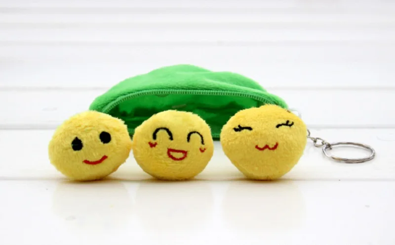 Kawaii Pea Pod Soft Stuffed Keychain Toys For Children