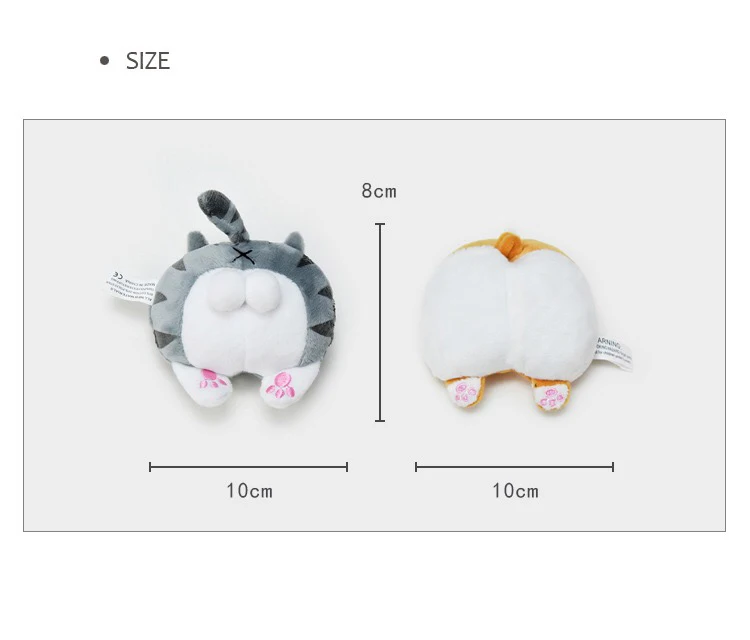 Kawaii Corgi And Cheese Cat Bottom Stuffed Keychain Toys For Children