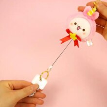 Kawaii Telescopic Rabbit Pig Stuffed Toys Keychain For Kids Kawaii Telescopic Rabbit Pig Stuffed Toys Keychain For Kids