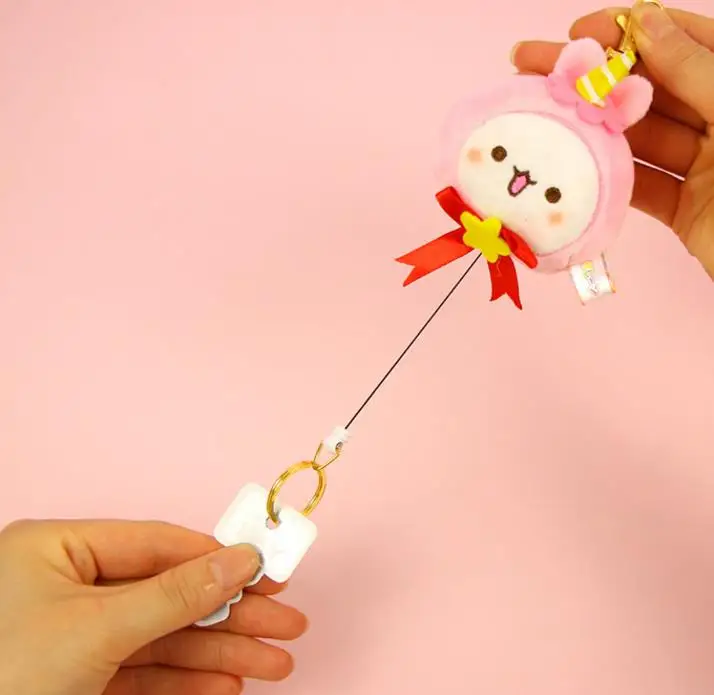 Kawaii Telescopic Rabbit Pig Stuffed Toys Keychain For Kids Kawaii Telescopic Rabbit Pig Stuffed Toys Keychain For Kids