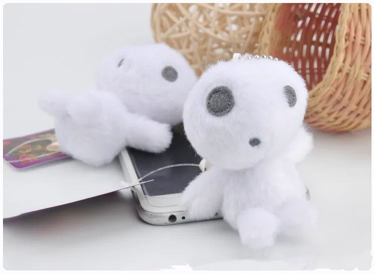 Anime Princess Mononoke Kodama Soft Stuffed Keychain Pendant