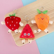 Mini Watermelon Carrot Strawberry Cartoon Plush Keychain Mini Watermelon Carrot Strawberry Cartoon Plush Keychain