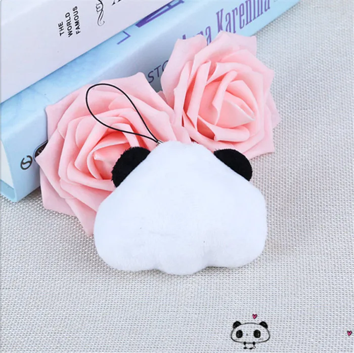 Kawaii Panda Bear Pompom Toy Keychain