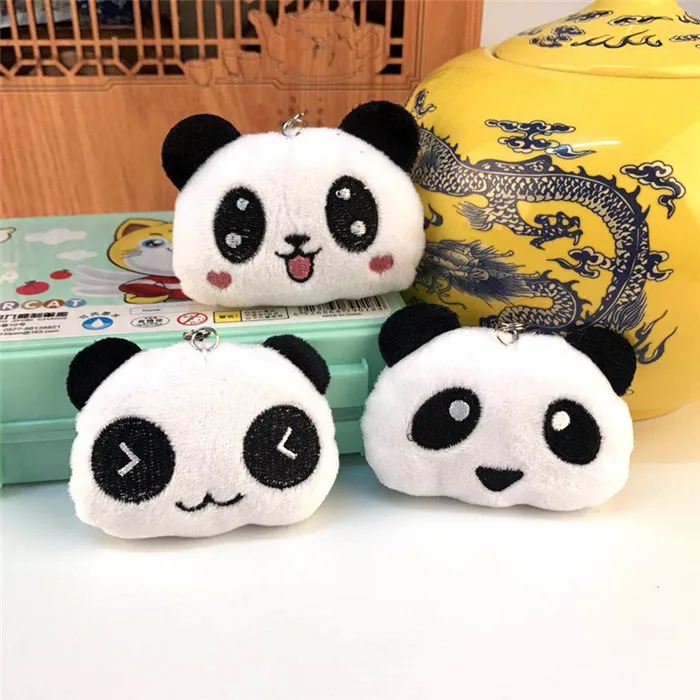 Kawaii Panda Bear Pompom Toy Keychain