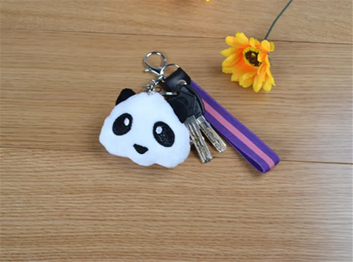 Kawaii Panda Bear Pompom Toy Keychain