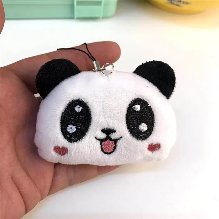 Kawaii Panda Bear Pompom Toy Keychain