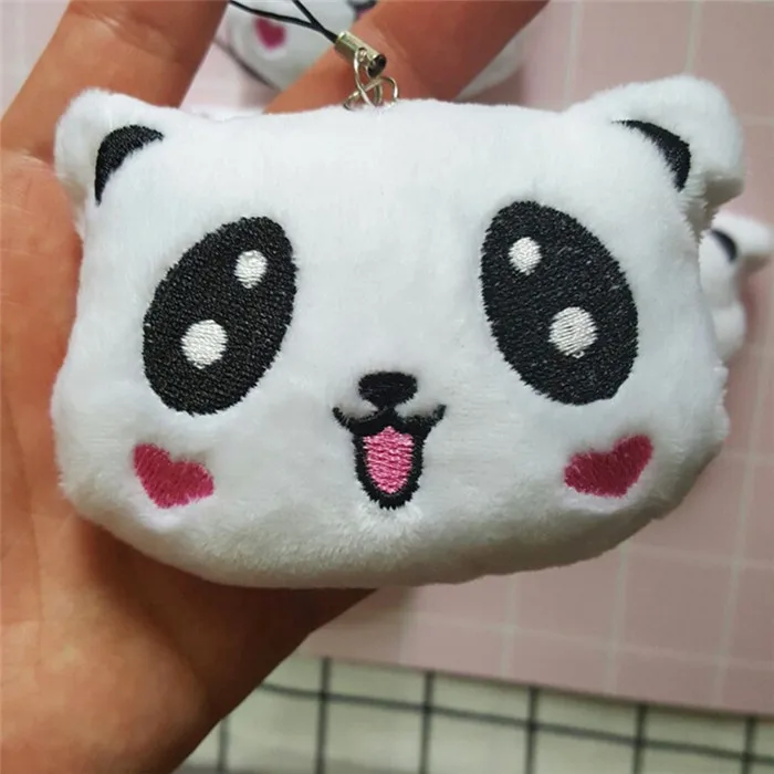 Kawaii Panda Bear Pompom Toy Keychain