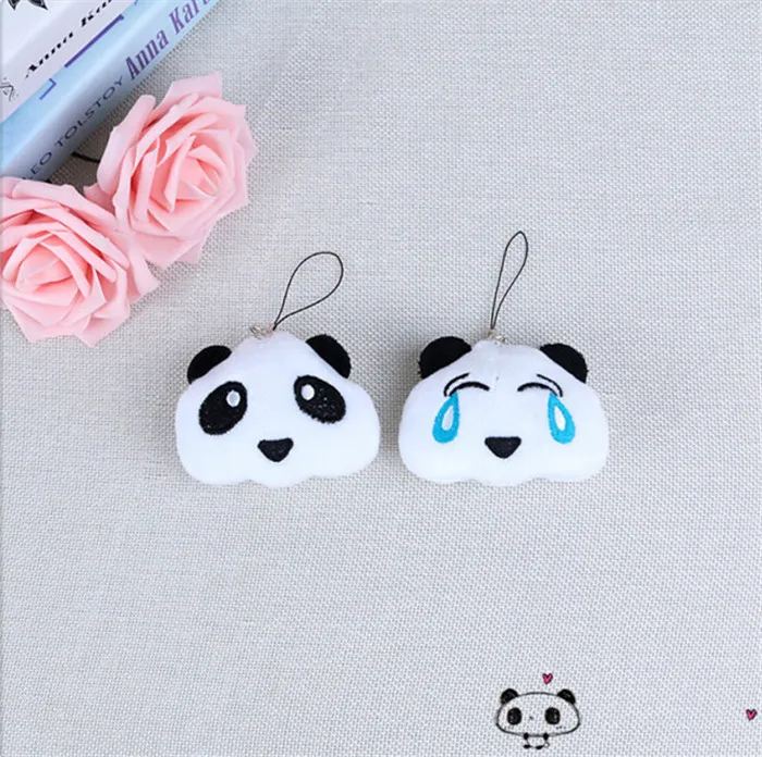 Kawaii Panda Bear Pompom Toy Keychain