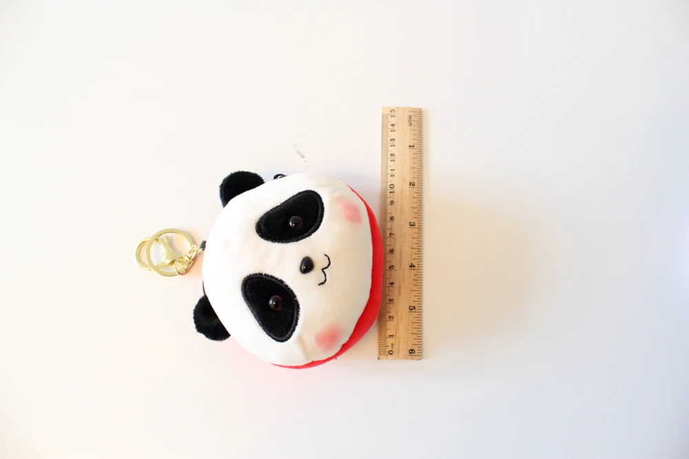 Panda Cartoon Head Mini Wallet Keychain