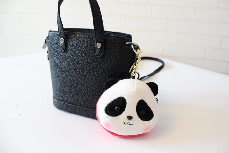 Panda Cartoon Head Mini Wallet Keychain