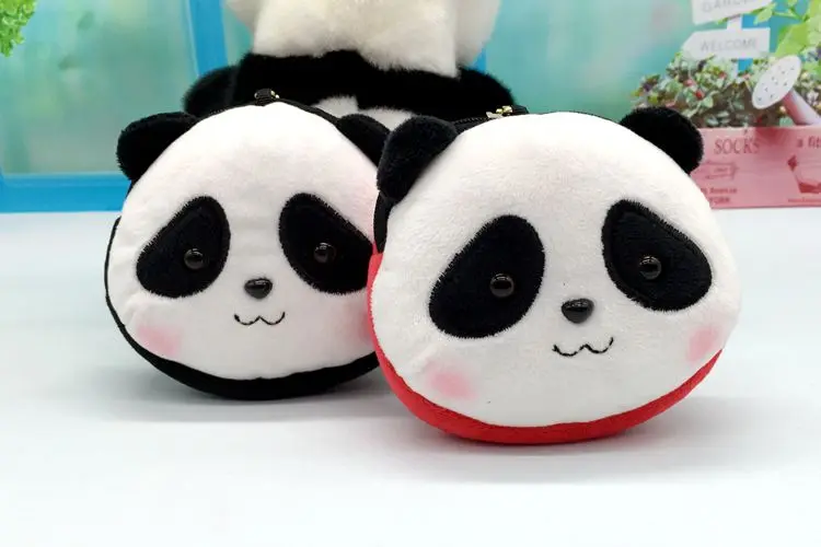 Panda Cartoon Head Mini Wallet Keychain