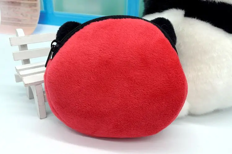 Panda Cartoon Head Mini Wallet Keychain
