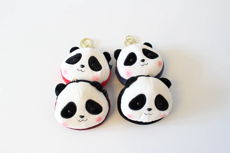 Panda Cartoon Head Mini Wallet Keychain