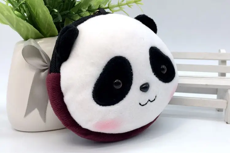 Panda Cartoon Head Mini Wallet Keychain