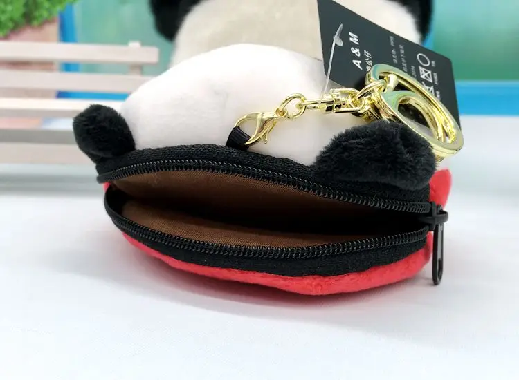 Panda Cartoon Head Mini Wallet Keychain