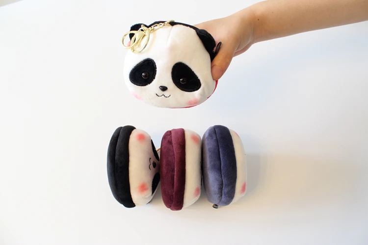 Panda Cartoon Head Mini Wallet Keychain