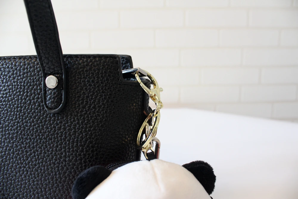 Panda Cartoon Head Mini Wallet Keychain