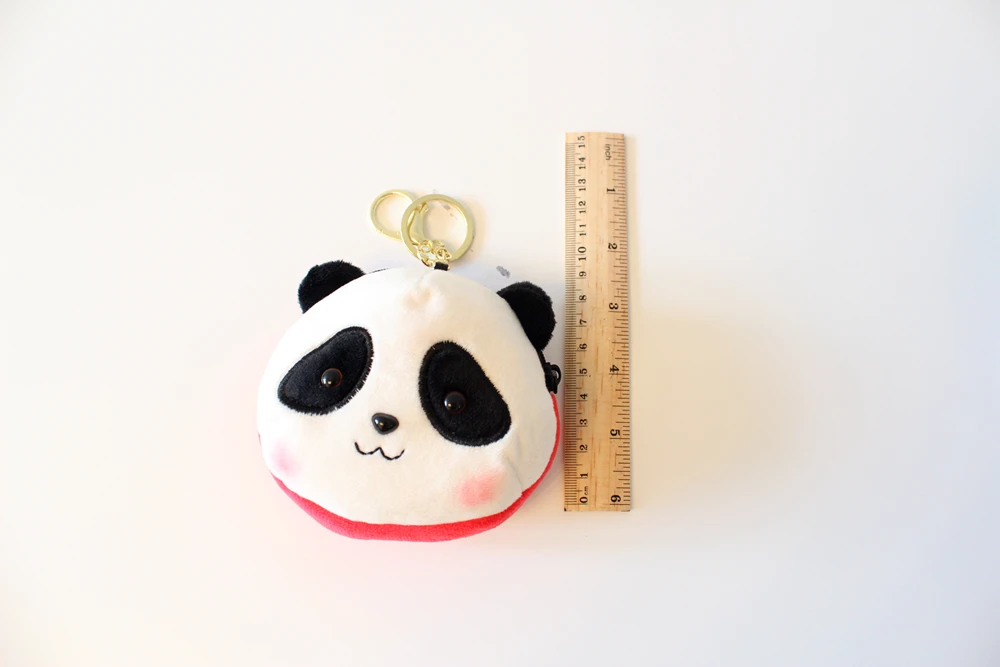Panda Cartoon Head Mini Wallet Keychain