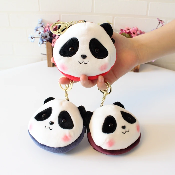 Panda Cartoon Head Mini Wallet Keychain