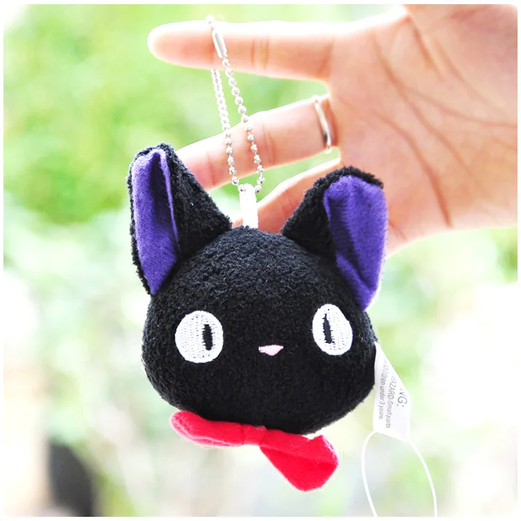 Anime Jiji Black Cat Plush Soft Stuffed Keychain Pendant