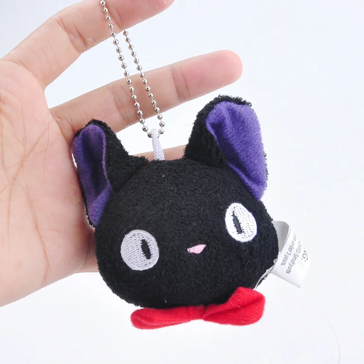 Anime Jiji Black Cat Plush Soft Stuffed Keychain Pendant