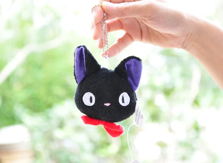 Anime Jiji Black Cat Plush Soft Stuffed Keychain Pendant
