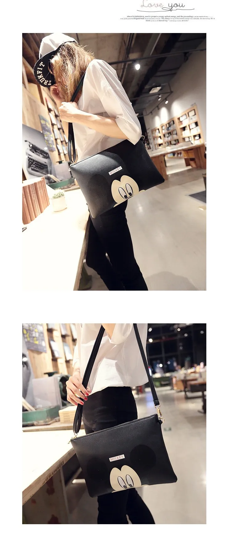 Hello Kitty Minnie Mickey Cartoon Leather Handbag Hello Kitty Minnie Mickey Cartoon Leather Handbag