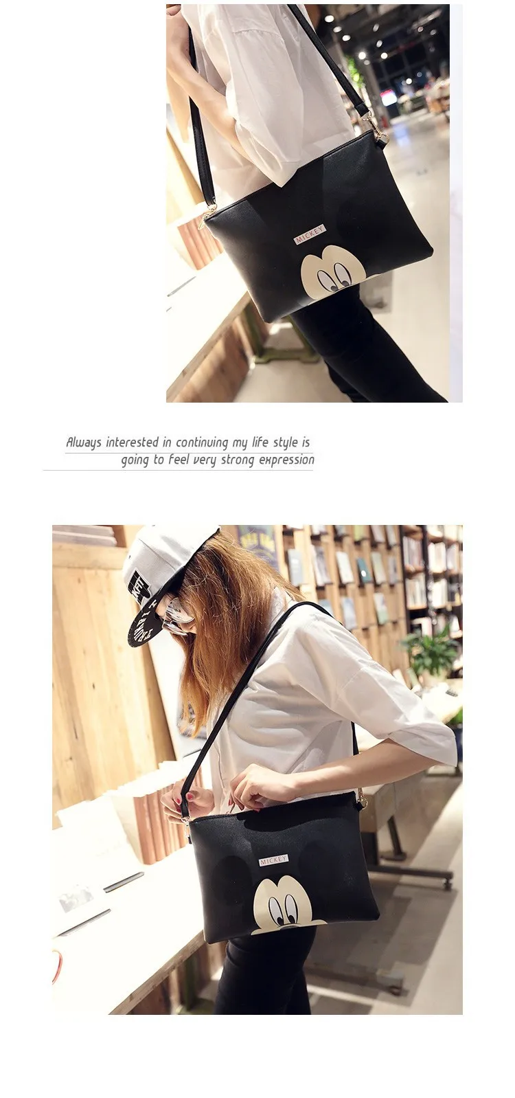 Hello Kitty Minnie Mickey Cartoon Leather Handbag Hello Kitty Minnie Mickey Cartoon Leather Handbag