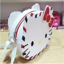 Hello Kitty British Retro Style White Stripes Shoulder Bag Hello Kitty British Retro Style White Stripes Shoulder Bag