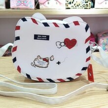 Hello Kitty British Retro Style White Stripes Shoulder Bag Hello Kitty British Retro Style White Stripes Shoulder Bag