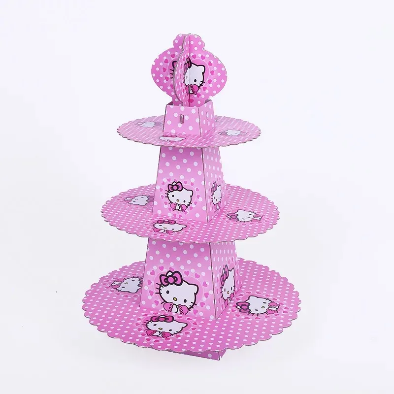 Hello Kitty Princess Cartoon Tablecloth Cup Plate Birthday Event Party Disposable Tableware Set
