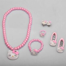 Hello Kitty Style Necklace Bracelet Hairpin Accessories Set For Children Hello Kitty Style Necklace Bracelet Hairpin Accessories Set For Children
