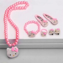 Hello Kitty Style Necklace Bracelet Hairpin Accessories Set For Children Hello Kitty Style Necklace Bracelet Hairpin Accessories Set For Children