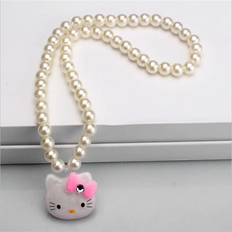 Hello Kitty Style Necklace Bracelet Hairpin Accessories Set For Children